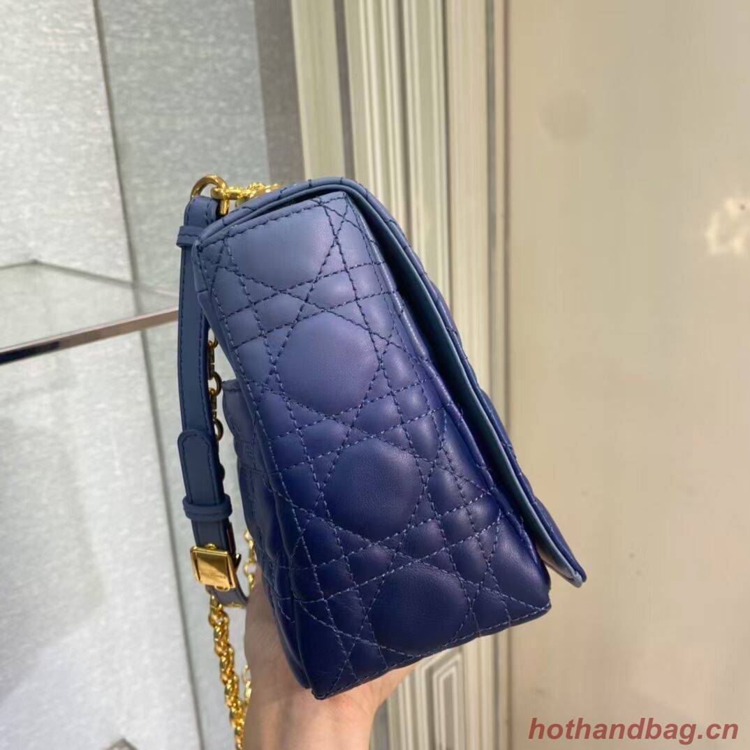 LARGE DIOR CARO BAG Indigo Blue Gradient Cannage Lambskin M9243U