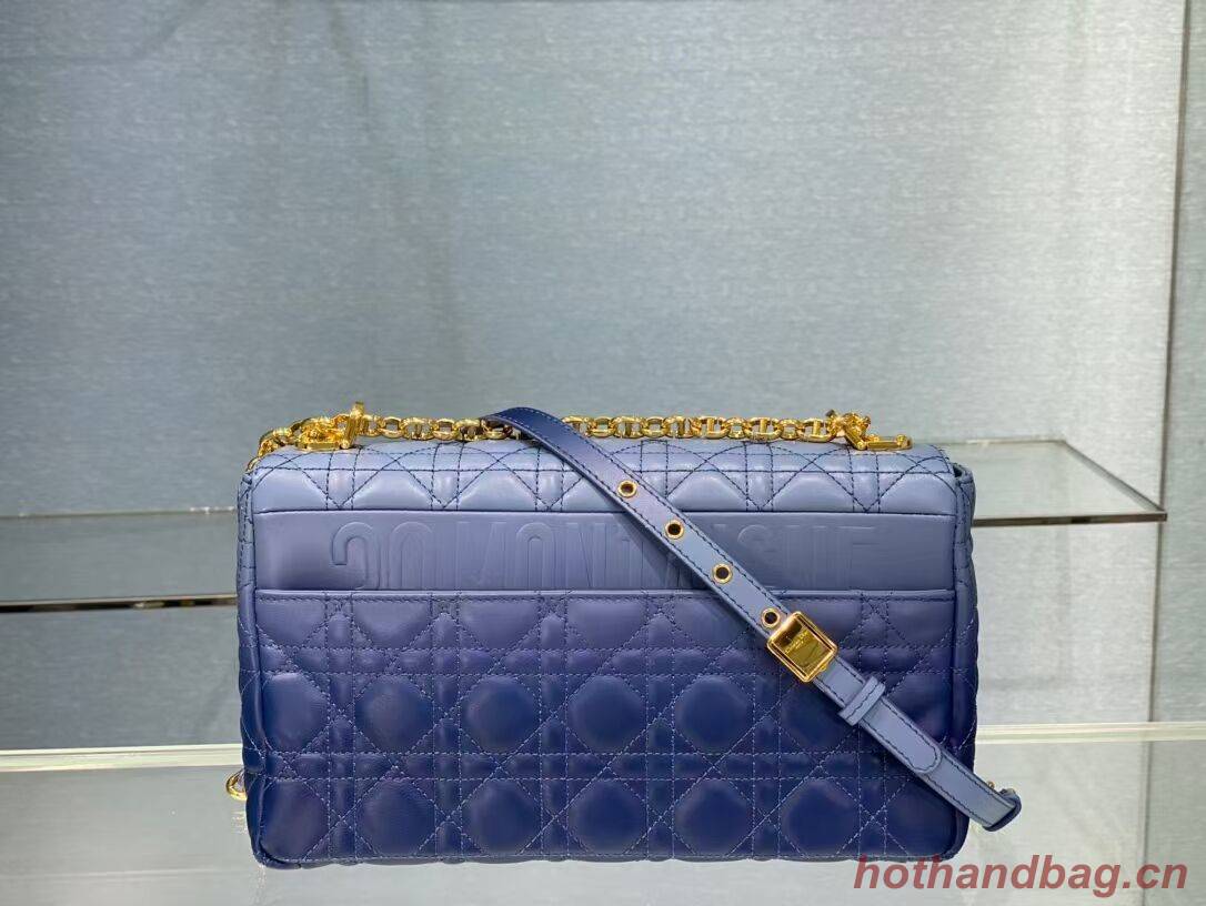 LARGE DIOR CARO BAG Indigo Blue Gradient Cannage Lambskin M9243U