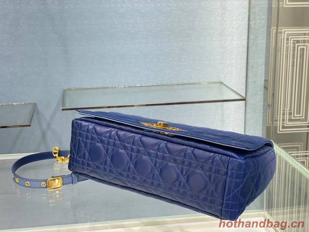 LARGE DIOR CARO BAG Indigo Blue Gradient Cannage Lambskin M9243U