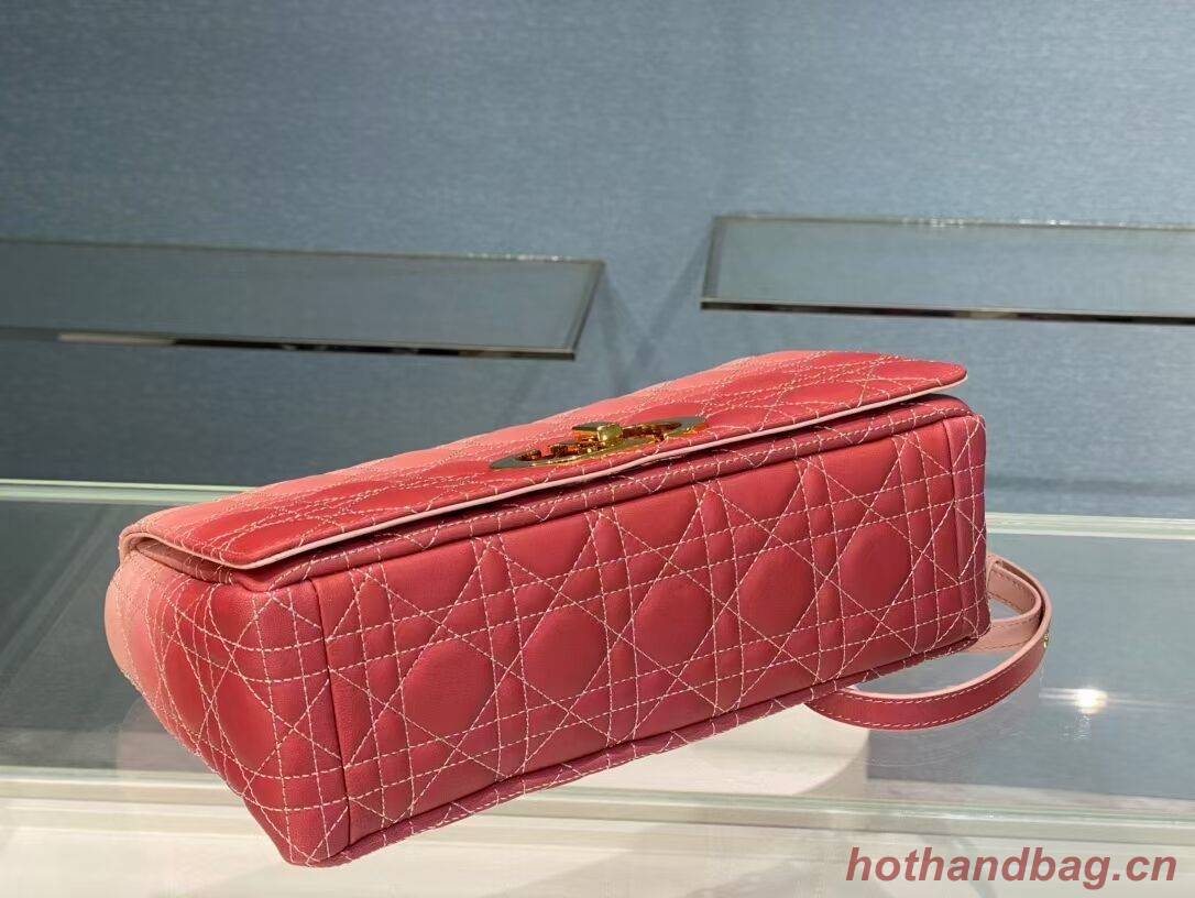 LARGE DIOR CARO BAG Indigo pink Gradient Cannage Lambskin M9243U