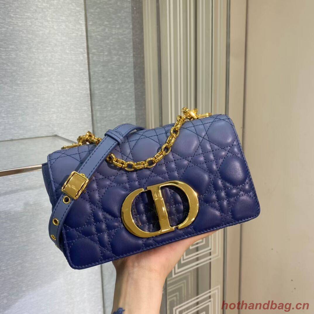 SMALL DIOR CARO BAG Indigo Blue Gradient Cannage Lambskin M9241