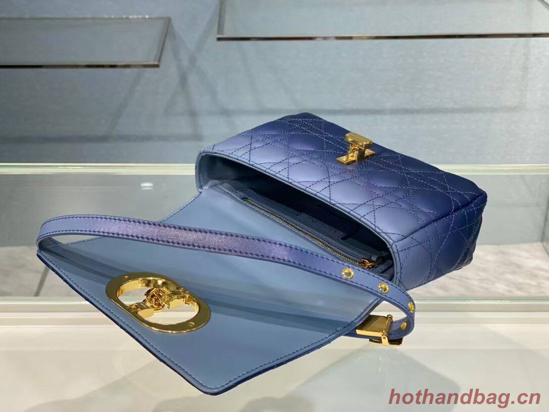 SMALL DIOR CARO BAG Indigo Blue Gradient Cannage Lambskin M9241