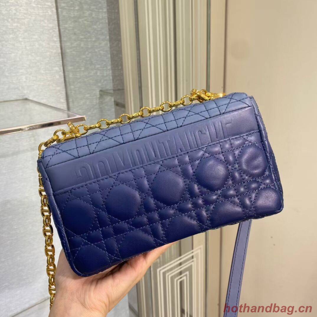 SMALL DIOR CARO BAG Indigo Blue Gradient Cannage Lambskin M9241