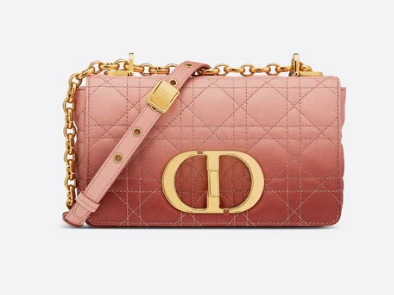 SMALL DIOR CARO BAG Pink Gradient Cannage Lambskin M9241