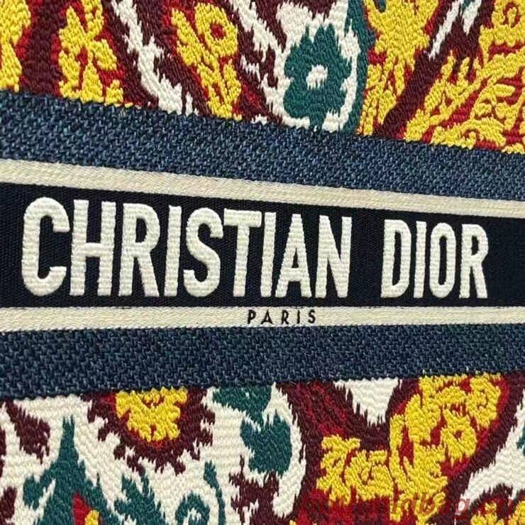 DIOR BOOK TOTE BLUE Multicolor Dior Paisley Embroidery M1287Z