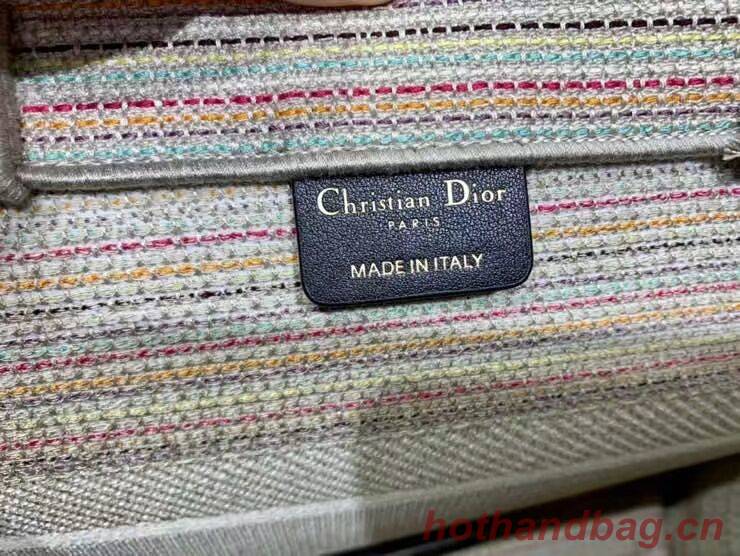 DIOR BOOK TOTE Multicolor Stripes Embroidery Reference M1286