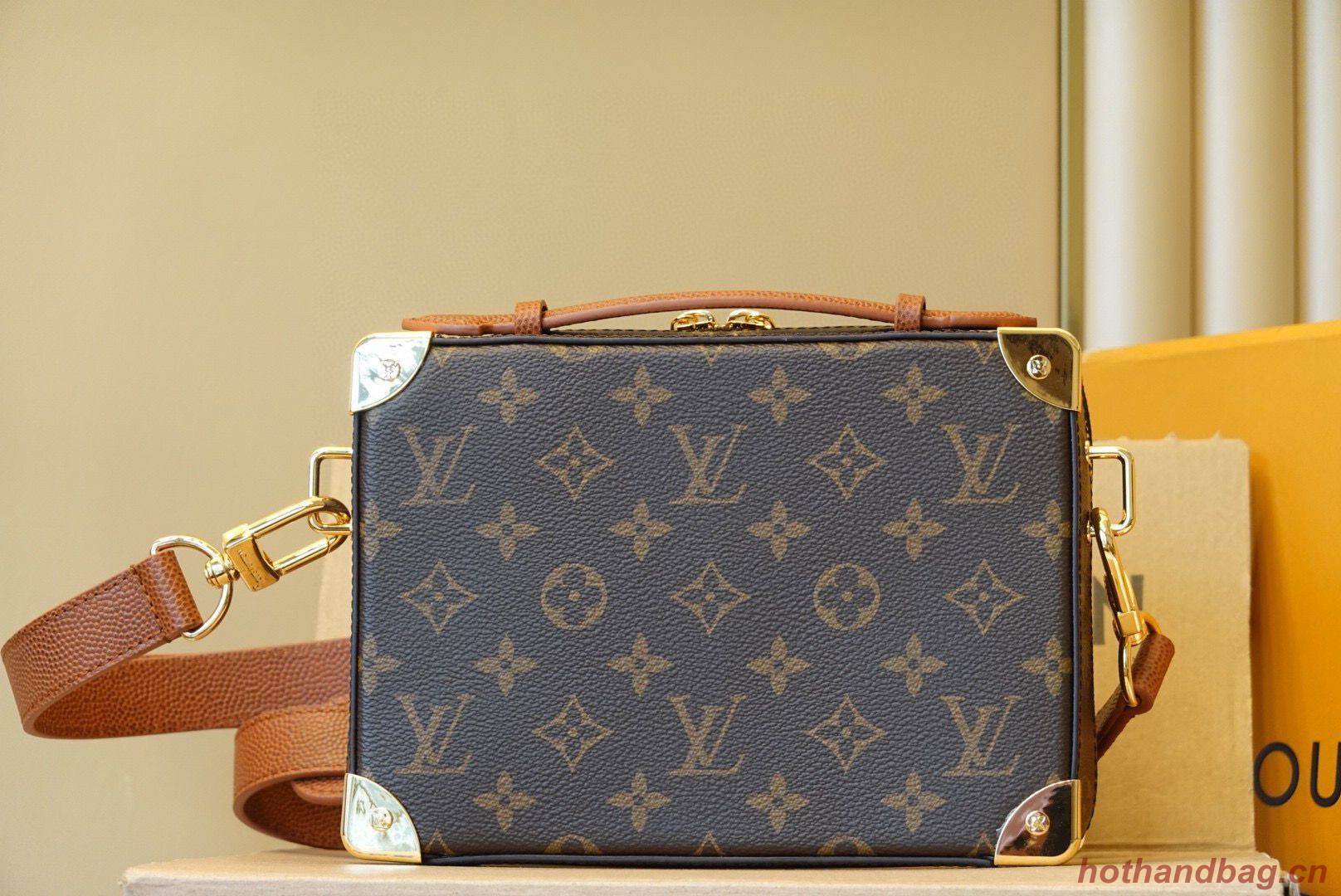 Louis Vuitton Monogram Canvas Handle Trunk Original Leather Bag M45785 Brown