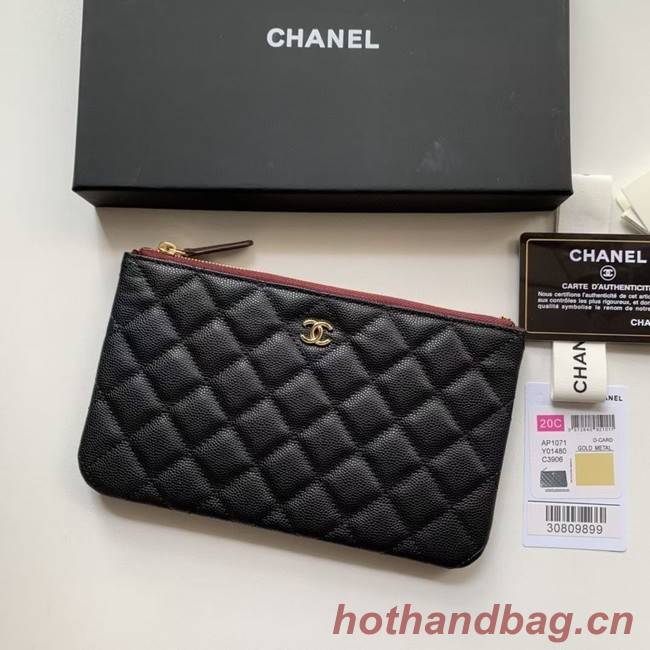 CHANEL 19 Caviar Original Leather Carry on bag AP1060 black