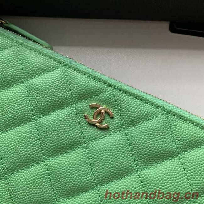 CHANEL 19 Caviar Original Leather Carry on bag AP1060 green