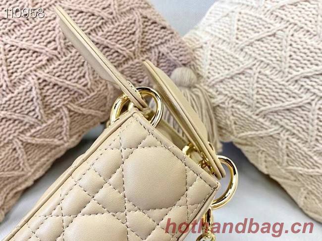 MINI LADY DIOR BAG Cannage Lambskin M0505OC Beige