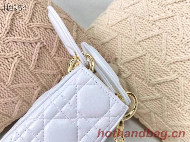 MINI LADY DIOR BAG Cannage Lambskin M0505OC white