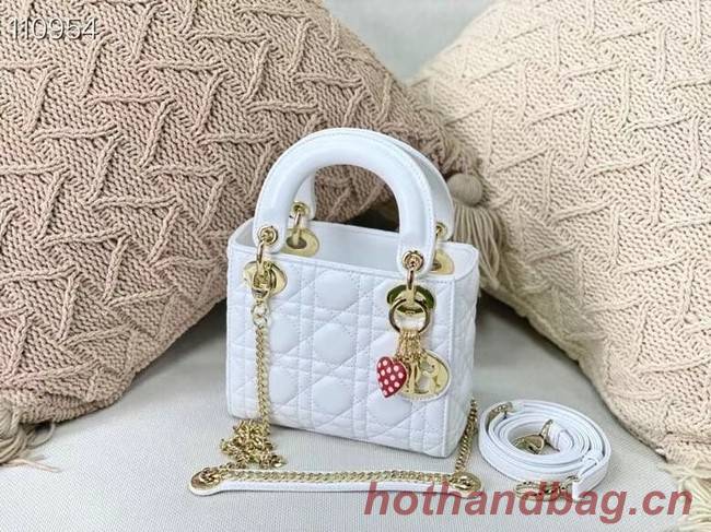 MINI LADY DIOR BAG Cannage Lambskin M0505OC white