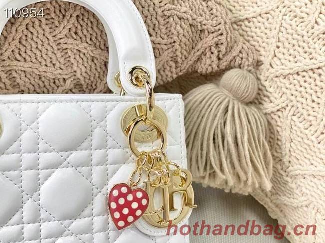 MINI LADY DIOR BAG Cannage Lambskin M0505OC white