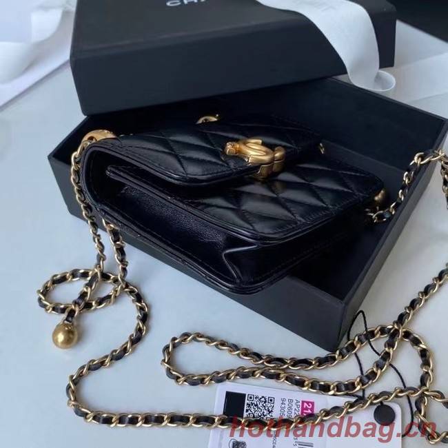 CHANEL mini wallet on chain AP2290 black