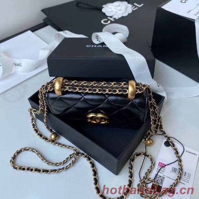 CHANEL mini wallet on chain AP2290 black