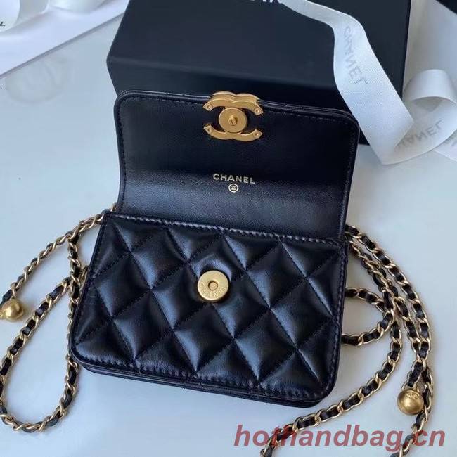 CHANEL mini wallet on chain AP2290 black