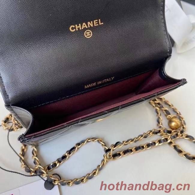 CHANEL mini wallet on chain AP2290 black