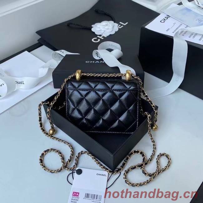 CHANEL mini wallet on chain AP2290 black