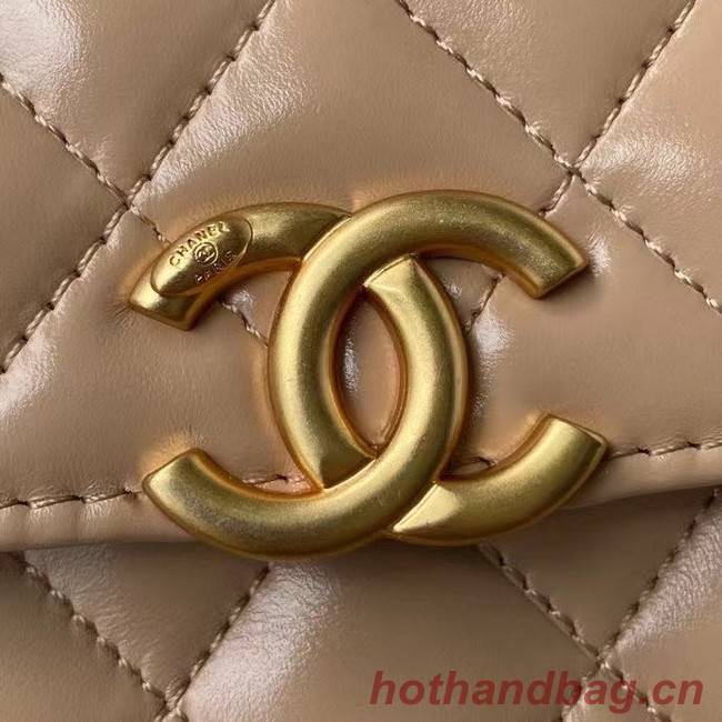 CHANEL mini wallet on chain AP2290 brown