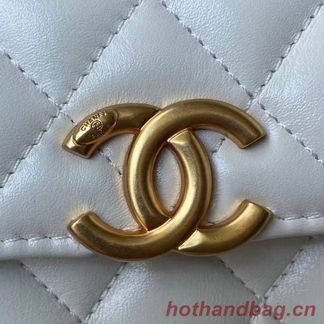 CHANEL mini wallet on chain AP2290 white