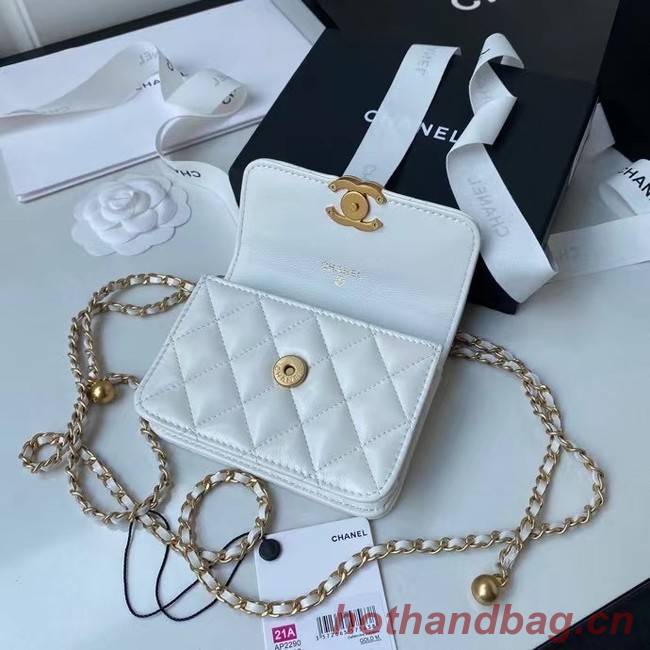 CHANEL mini wallet on chain AP2290 white