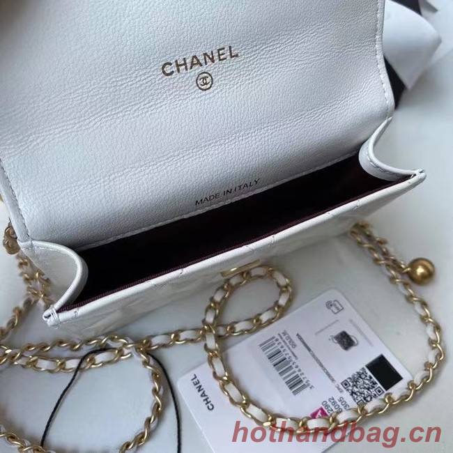 CHANEL mini wallet on chain AP2290 white