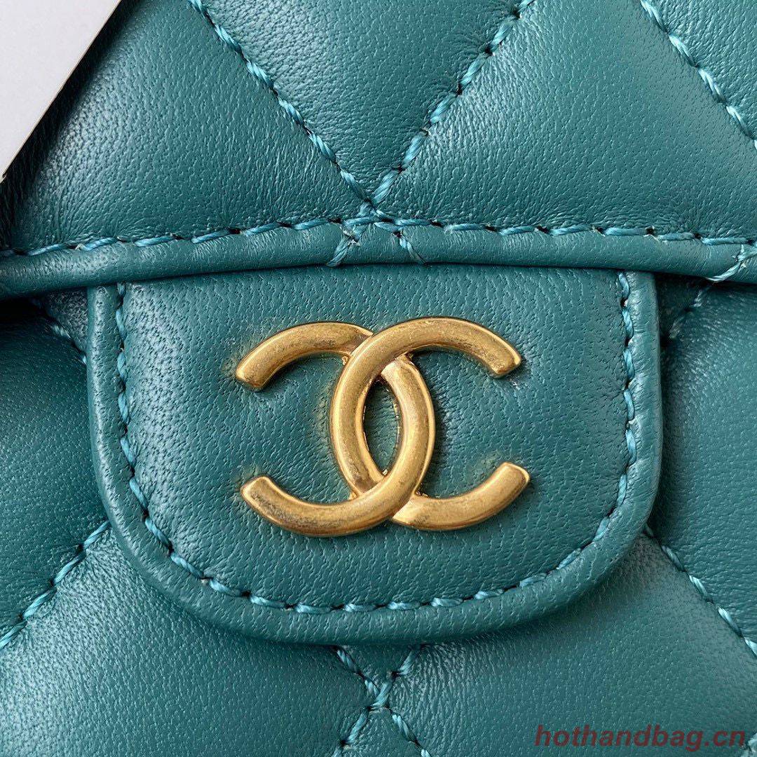 CHANEL Top Handle Micro Mini Wallet On Chain AP2200 Green