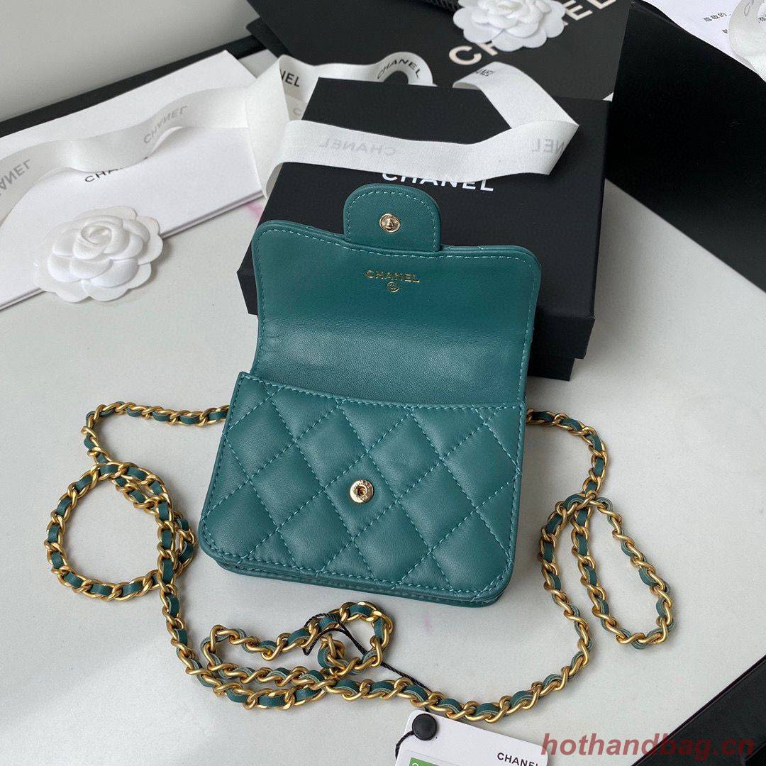 CHANEL Top Handle Micro Mini Wallet On Chain AP2200 Green