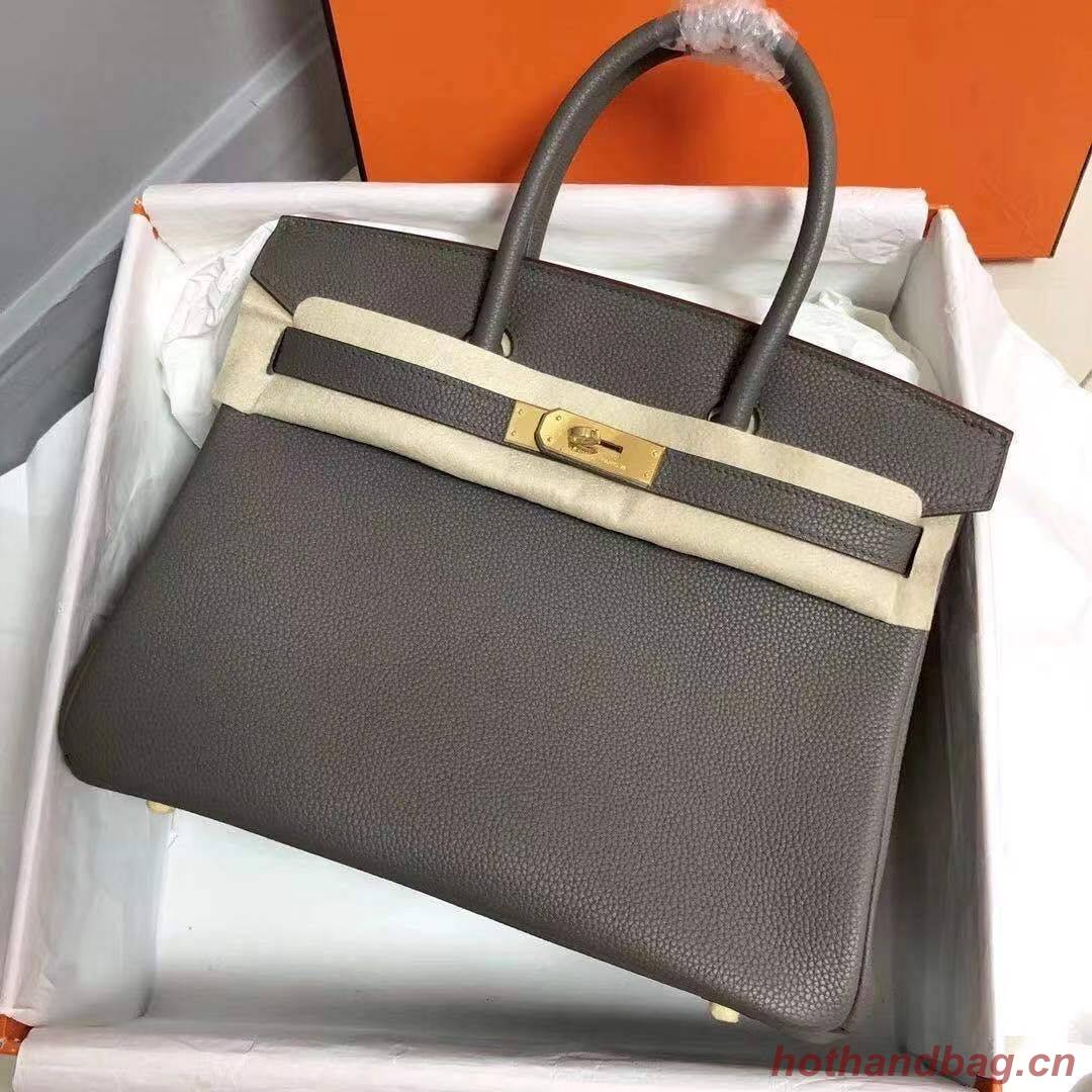 Hermes Birkin Bag Original Leather 35CM 17825 Tinware Grey 