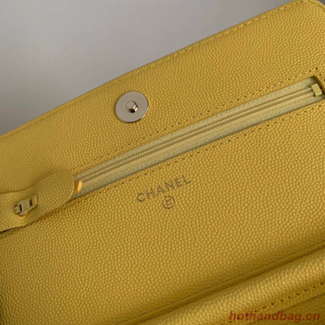 Chanel WOC Original Caviar Leather Flap cross-body bag V33818 Yellow