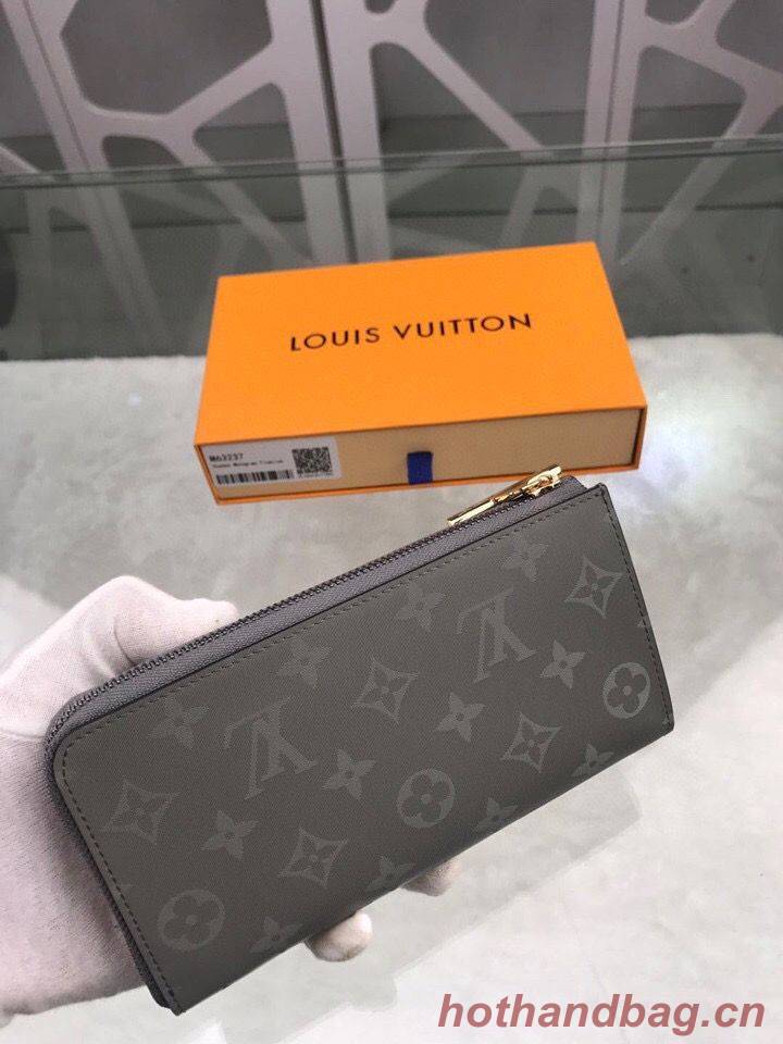 Louis Vuitton Monogram Titanium Cosmos Canvas Mens ZIPPY WALLET M63237 Gray