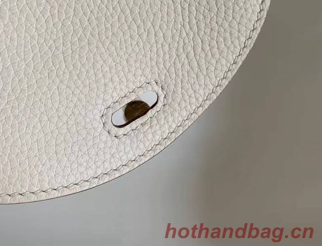 Hermes mini Lindy Original Togo Leather Bag OLD19 Pearl White