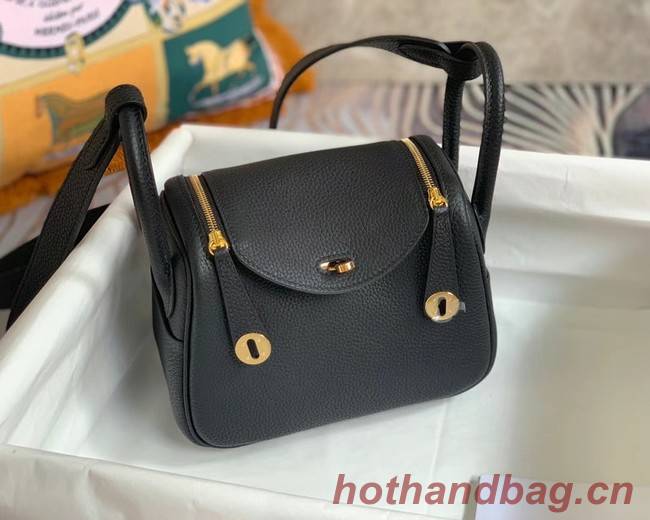 Hermes mini Lindy Original Togo Leather Bag OLD19 black