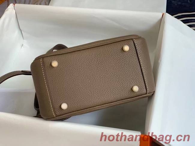 Hermes mini Lindy Original Togo Leather Bag OLD19 grey