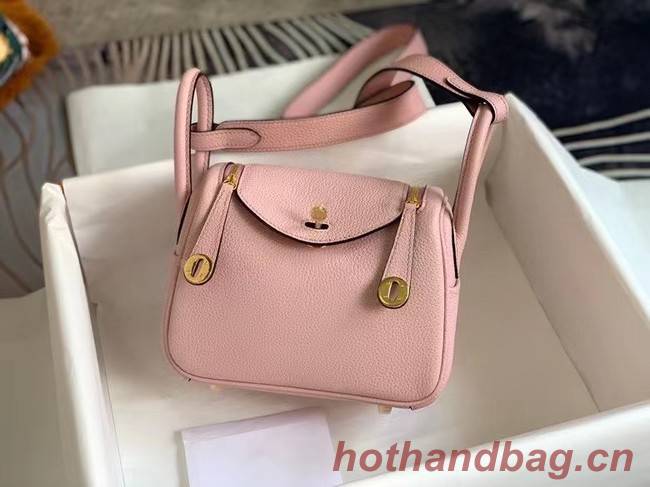 Hermes mini Lindy Original Togo Leather Bag OLD19 pink