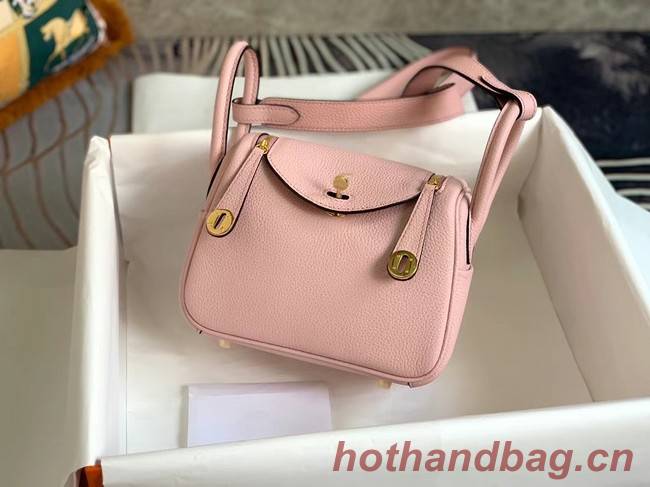 Hermes mini Lindy Original Togo Leather Bag OLD19 pink