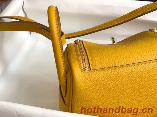 Hermes mini Lindy Original Togo Leather Bag OLD19 yellow