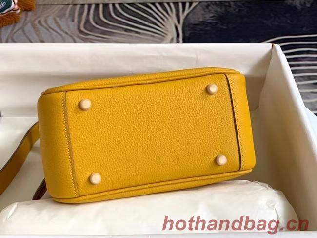 Hermes mini Lindy Original Togo Leather Bag OLD19 yellow