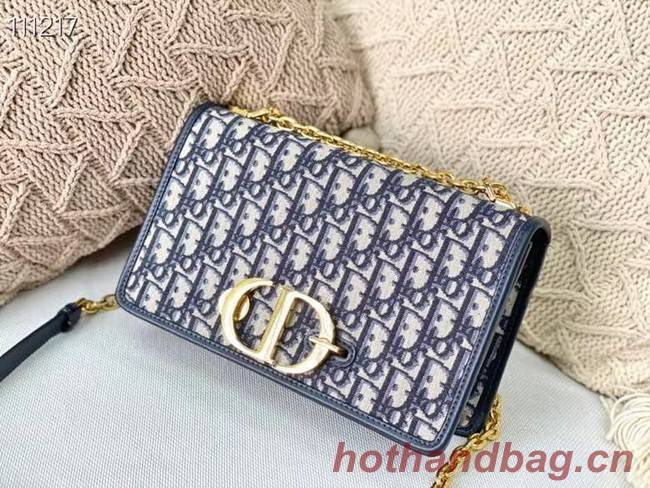 Dior 30 MONTAIGNE BAG Oblique Embroidery M9207 Blue