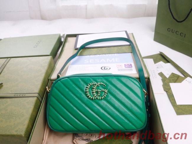 Gucci GG Marmont small shoulder bag 447632 Bright green