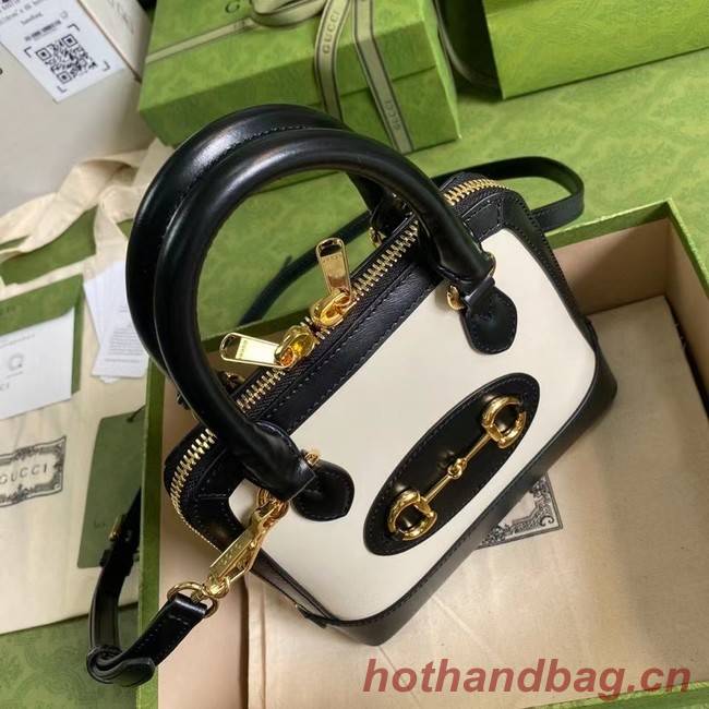 Gucci Horsebit 1955 mini top handle bag 640716 black&white