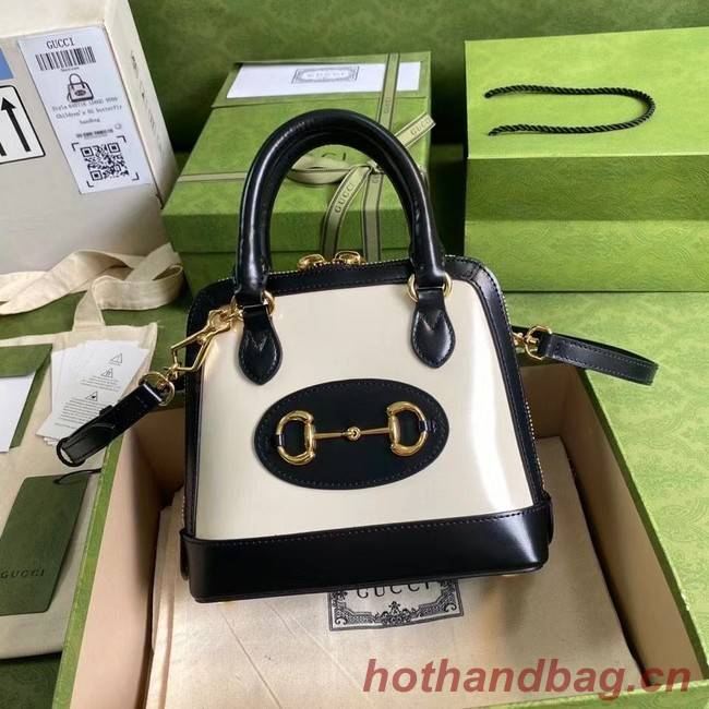 Gucci Horsebit 1955 mini top handle bag 640716 black&white