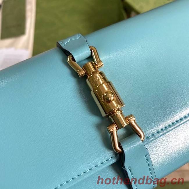 Gucci Jackie 1961 ostrich chain wallet 652681 sky blue