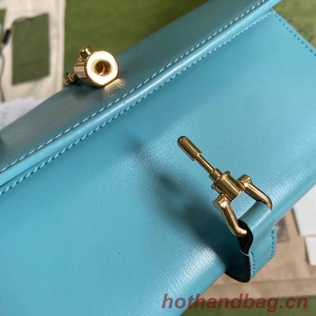 Gucci Jackie 1961 ostrich chain wallet 652681 sky blue