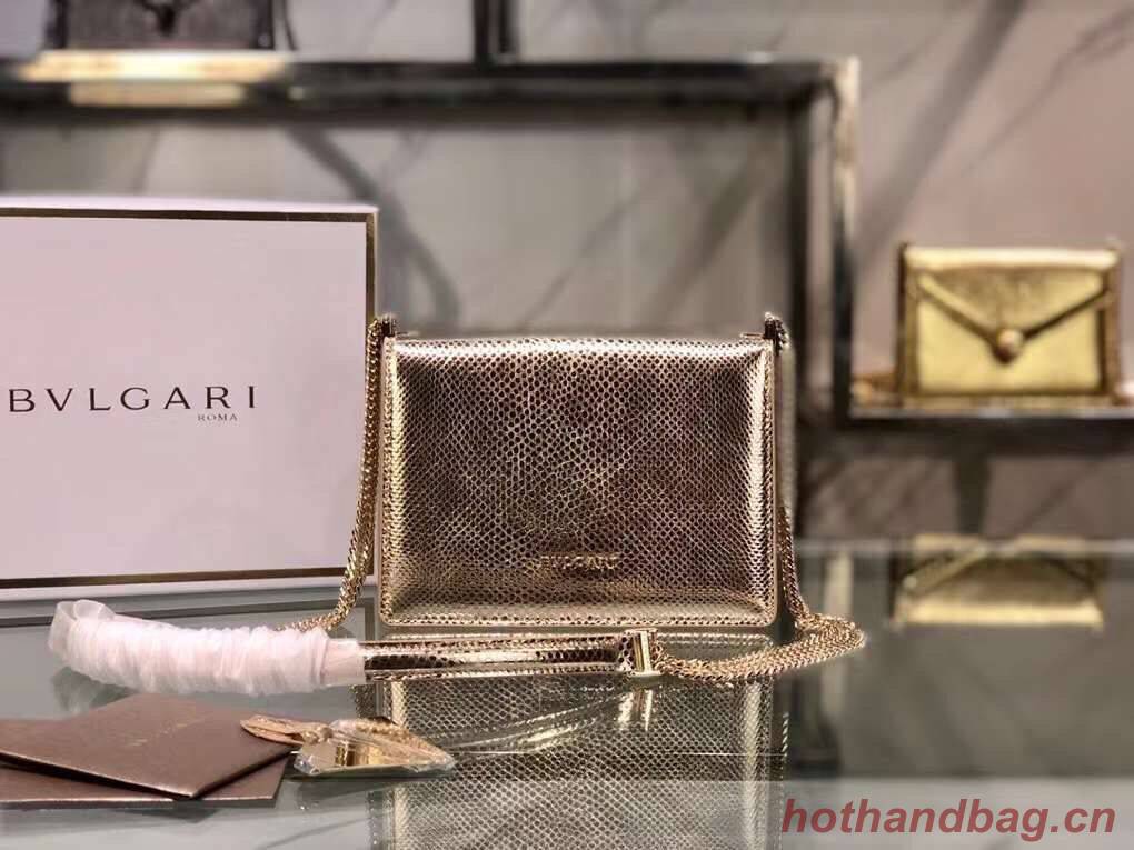 Bvlgari Serpenti Forever leather small crossbody bag B210544 light gold