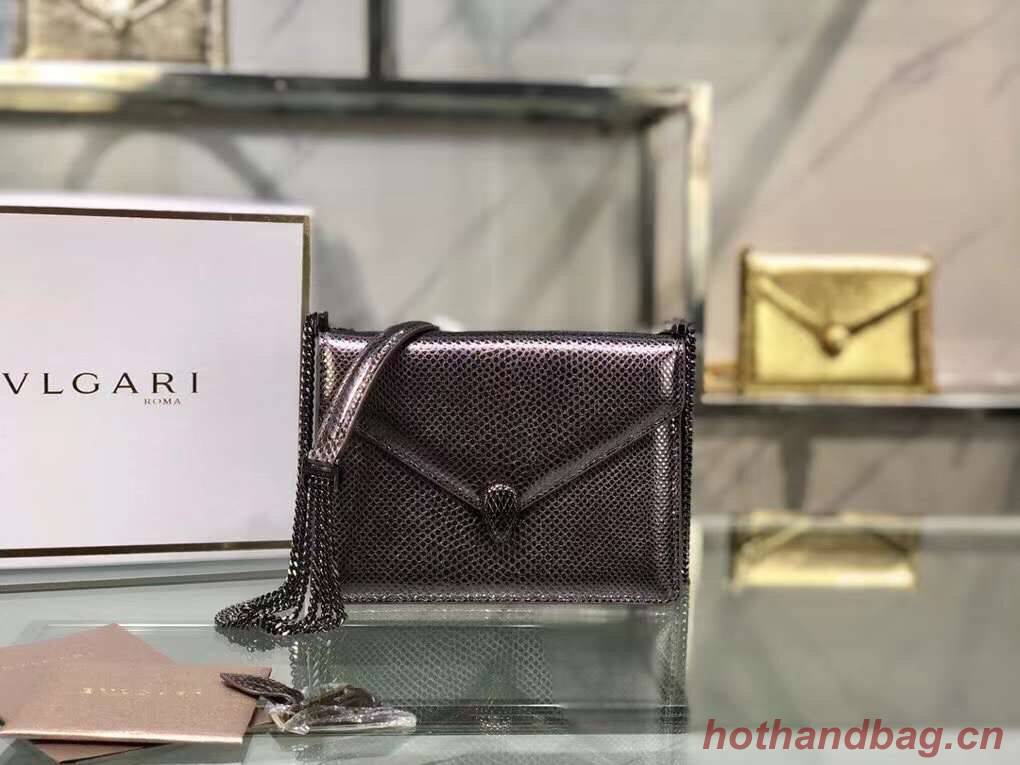 Bvlgari Serpenti Forever leather small crossbody bag B210544 silver grey