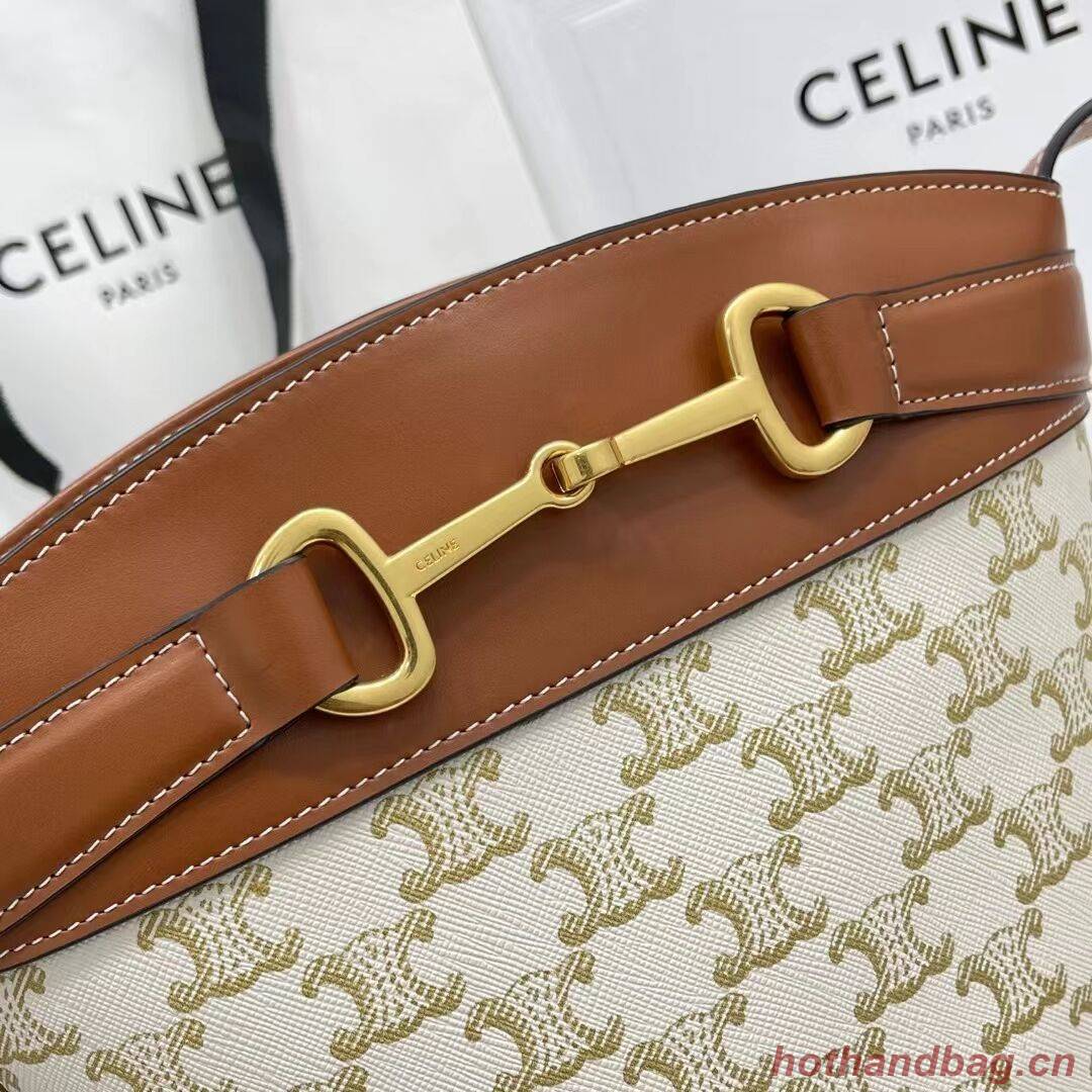 Celine BUCKET BAG IN SHINY CALFSKIN CR92072 WHITE