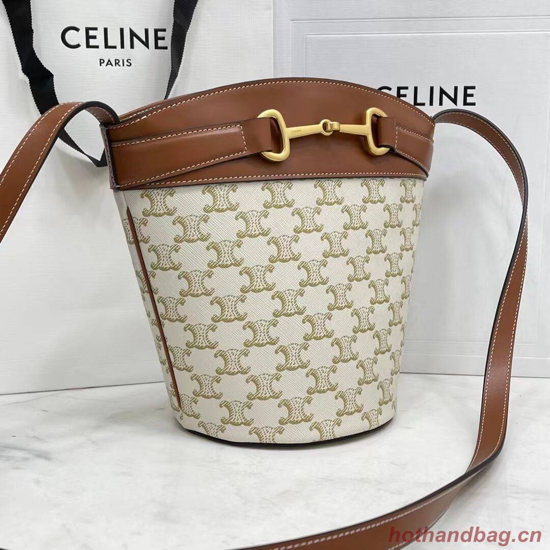 Celine BUCKET BAG IN SHINY CALFSKIN CR92072 WHITE