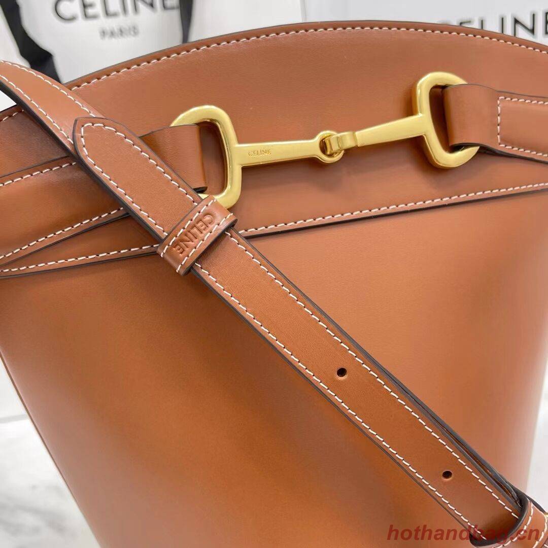 Celine BUCKET BAG IN SHINY CALFSKIN CR92072 brown