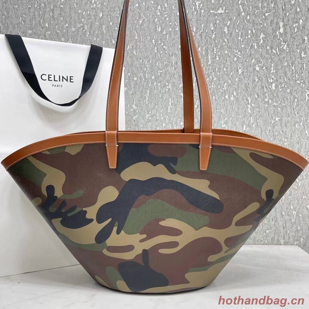 Celine MEDIUM COUFFIN BAG IN TRIOMPHE CANVAS CELINE PRINT 196262 green